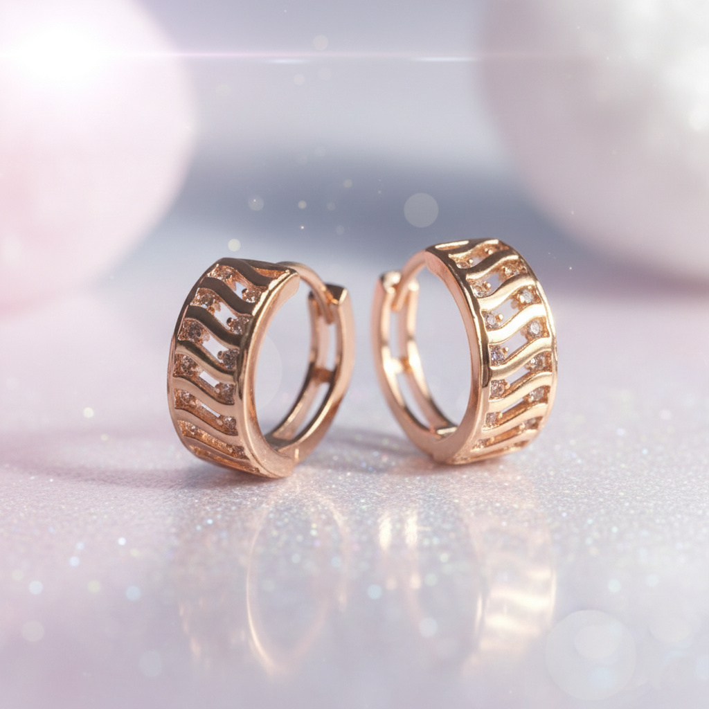 Stylist Huggie Earrings - Rose Gold